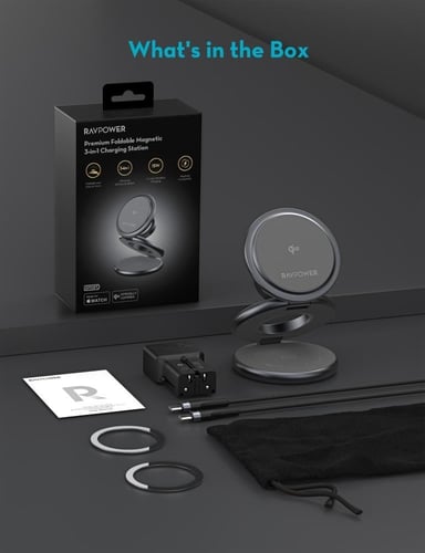 منصة شحن راف باور بريميوم ستاند وشاحن ماج سيف بقوة...