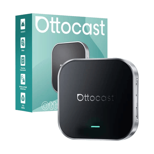 أوتوكاست OttoAibox E2 جهاز أندرويد للسيارة 4 + 64 جيجابايت مع اتصال مدمج - أسود