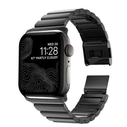 ريشن - RETION سوار رجالي انيق ستانلس ستيل خام لساع...