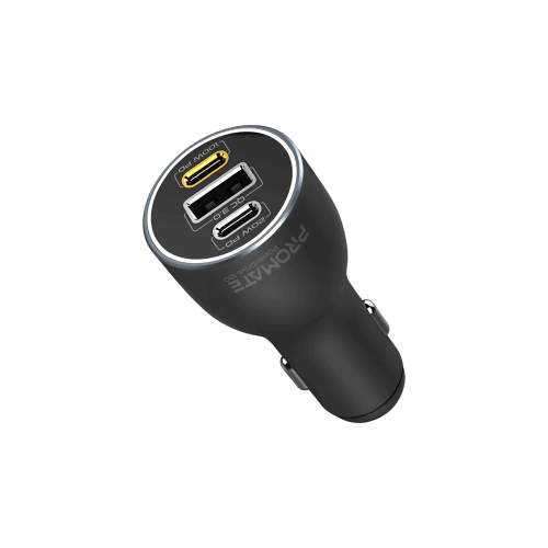 بروميت شاحن سيارة بـ3 منافذ , منفذ بقوة 120 واط فا...