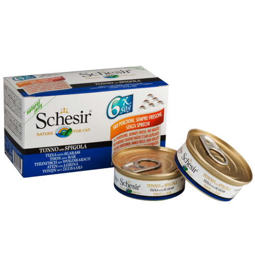 شيزر طعام رطب معلبات التونة مع سمك القاروص الجيلي...