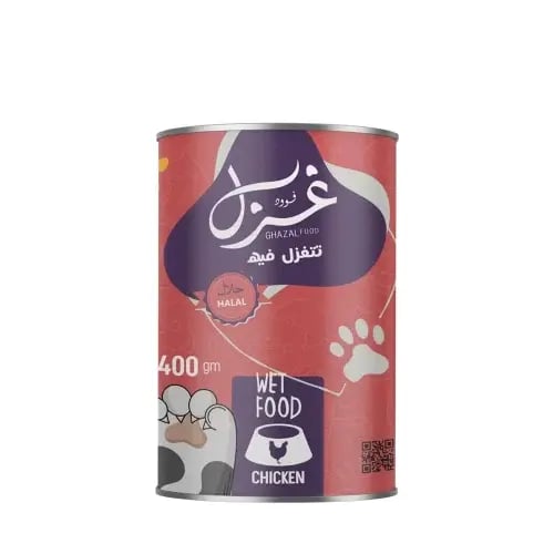 غزل طعام رطب بطعم الدجاج وجبه كاملة ناعمه للقطط g4...