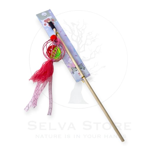 سنارة لعبه للقطط عشوائي مع كرة