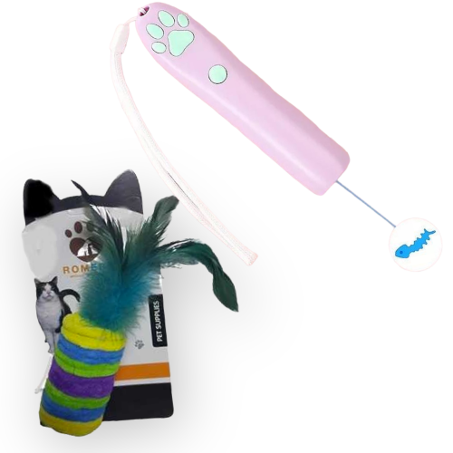 لعبة ليزر مع لعبه ملونه مع ريش