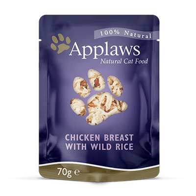 ابلاوز طعام رطب بالدجاج والأرز في المرق 70غ