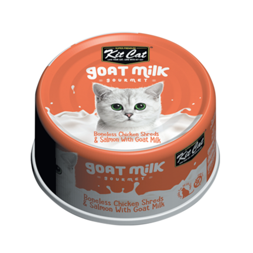 كت كات شرائح الدجاج مع السلمون و حليب الماعز 70غ