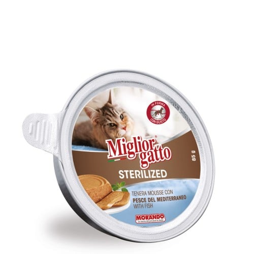 صحن طعام رطب للقطط المعقمة بنكهة سمك 85 غرام