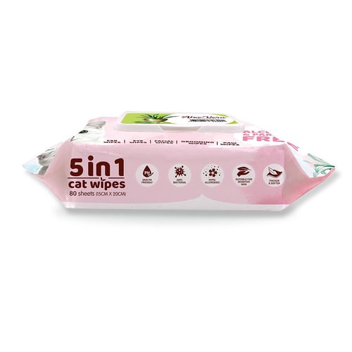 كت كات مناديل معطرة 5 في 1 برائحة الصبار 80 منديل