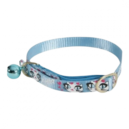 طوق زولكس نايلون كاتي ازرق مع جرس