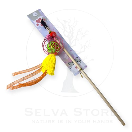 سنارة لعبه للقطط عشوائي مع كرة