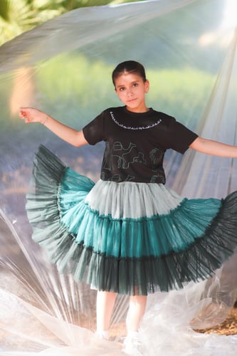 تنورة تل درجات اخضر 23