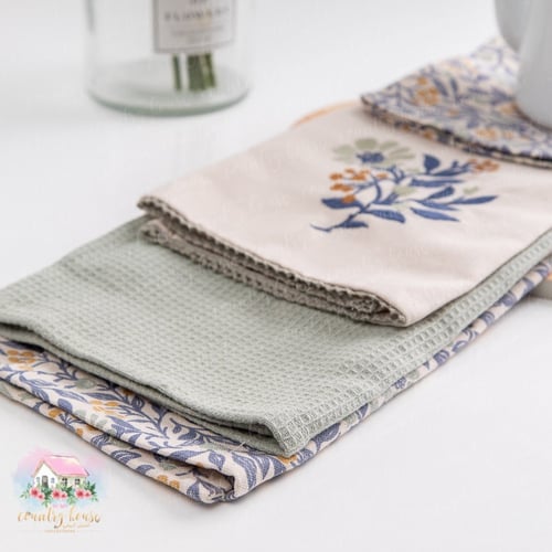 0979 طقم مفارش الزهور بألوان هادئة