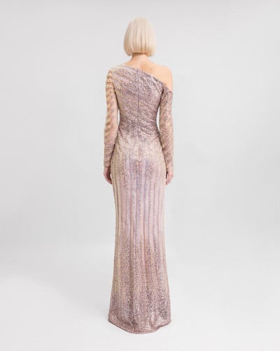 فستان جيمي معلوف طويل وردي