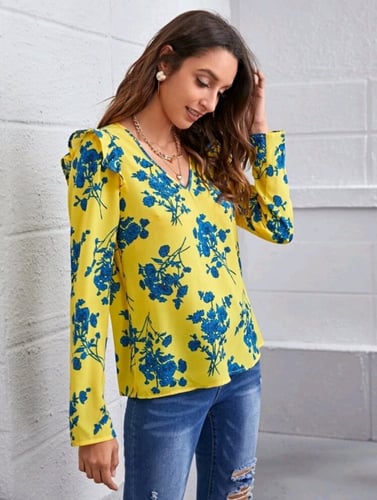 بلوزة موردة جميلة