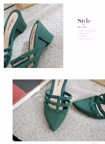 حذاء ناعم بكعب صغير ،