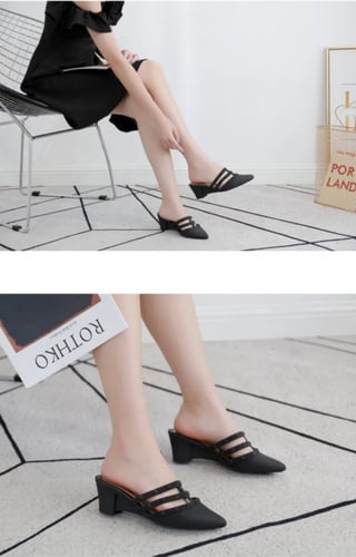 حذاء ناعم بكعب صغير ،