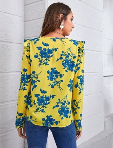 بلوزة موردة جميلة