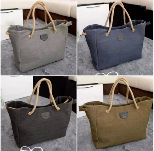 حقيبة جميلة وبسيطة من القماش ، بسعة واسعة مناسبة ل...