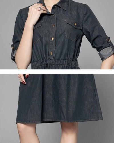 فستان من الجينز الراقي الأنيق ،