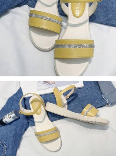 صندل ناعم بشريط من الكريستال ، خفيف ومريح