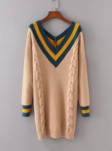 كنزة شتوية حياكة ، قطعة ثقيلة دافئة وراقيه ..