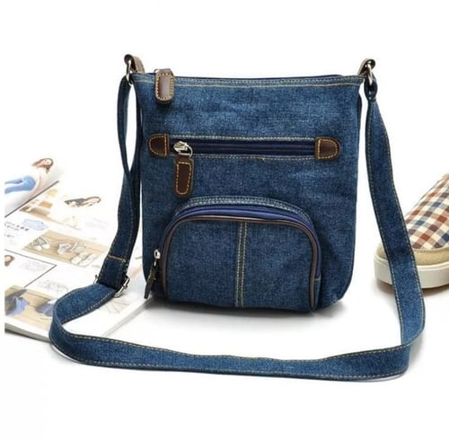 حقيبة دينم صغيرة للبنات ،