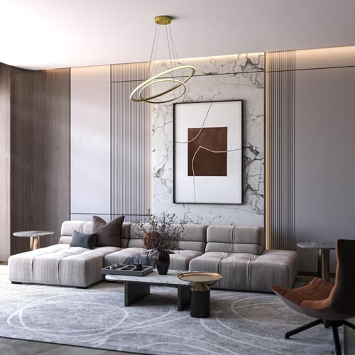 ثريا دائرتين معلقة إضاءة صفراء