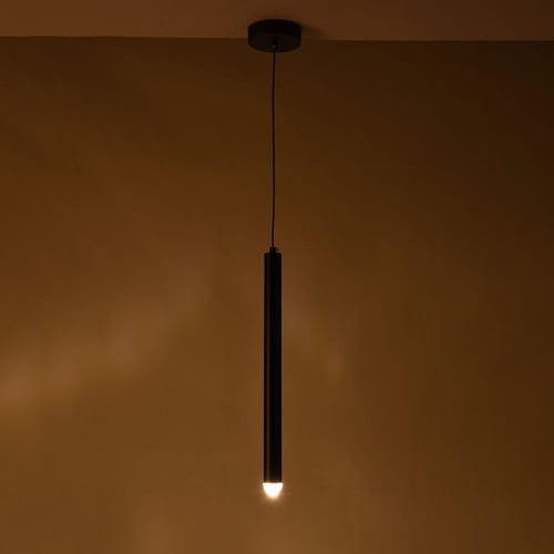 إنارة معلقة بسيطة لون اسود مع كريستال