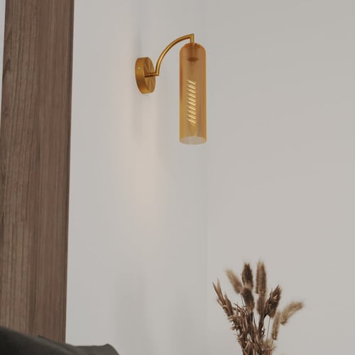 لمبة جدارية زجاج عسلي