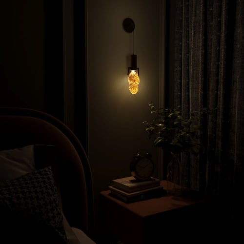 إضاءة جدارية كريستال حجر عسلي