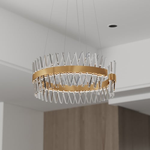 ثريا كريستال إنارة ثلاث ألوان