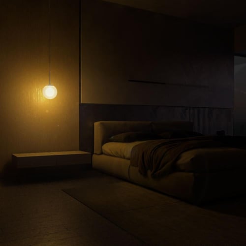 إنارة معلقة ليد دائري مع قاعدة ذهبية