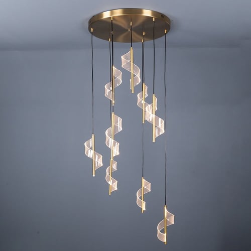 ثريا قبة معلقة مودرن أكلوريك ذهبي