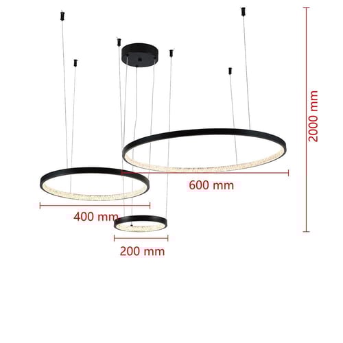 ثريا ليد معلقة دوائر متداخلة