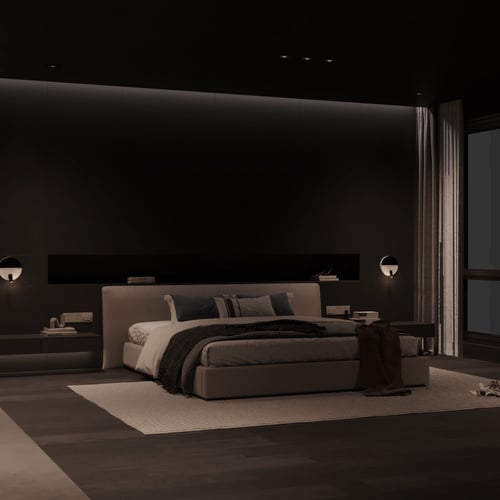 إضاءة جدارية ليد مع إضاءة موجهة