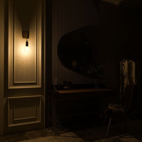 ابليك مودرن جداري كريستال ومعدن مع حبل