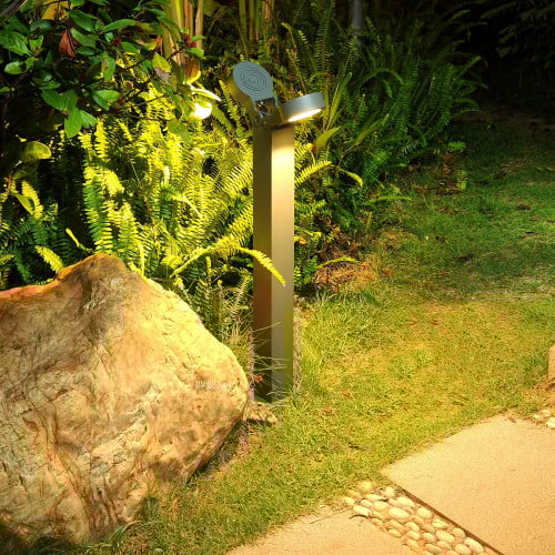 عمود انارة حدائق مع لمبتين مدمجة متحركة