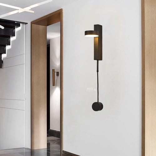 اضاءة جدارية مودرن بلون اسود ومفتاح ديمر