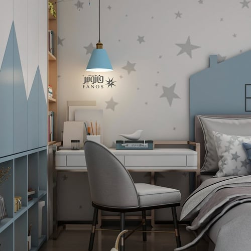 لمبة علاقية زرقاء بكوع ذهبي