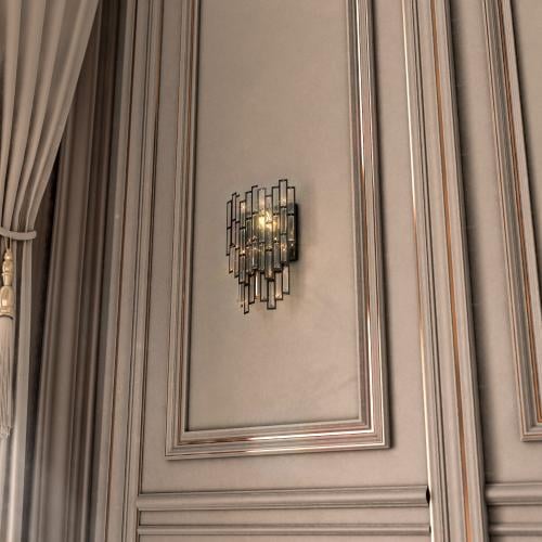 ابليك جدار نيوكلاسيك شرائح كريستال فضي