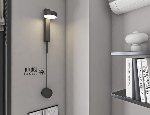 اضاءة جدارية مودرن بلون اسود ومفتاح ديمر