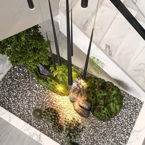 إنارة طولية معلقة مع كريستال