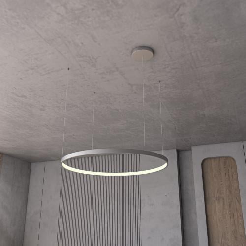ثريا معلقة LED دائري فضي