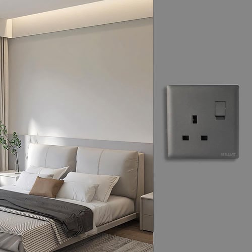 فيش جداري 13A رمادي برلنت لايت