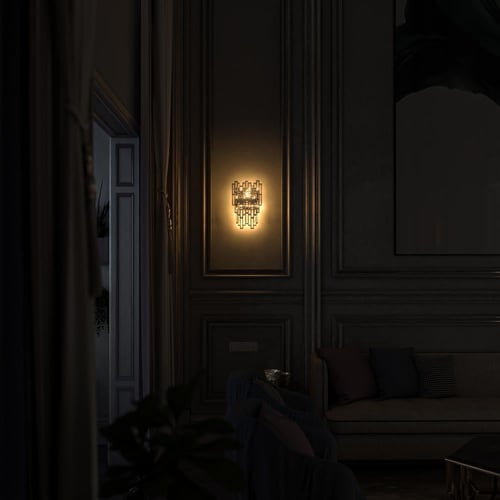 ابليك جدار نيوكلاسيك شرائح كريستال فضي