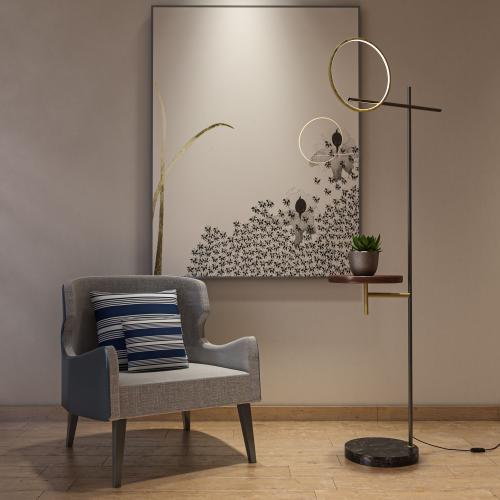 مصباح ارضي حديث قائم مع طاولة