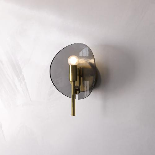 إضاءة جدارية زجاج قاعدة نحاس