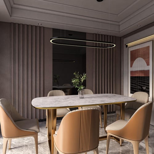 ثريا معلقة LED أسود