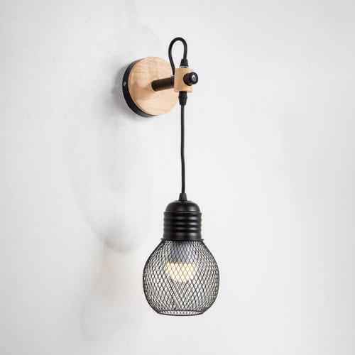 انارة جدارية كلاسيك داخلي خشبي بشبك معلق