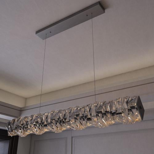 ثريا معلقة LED نيو كلاسيك 100 سم CCT فضي